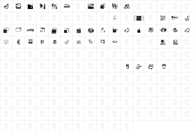 DfIndustrialsTwoPlain Regular  glyph index