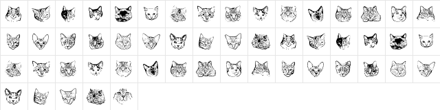 KittyPrint Regular  glyph index