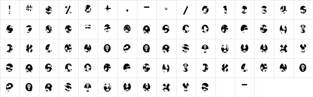 Camping Regular  glyph index
