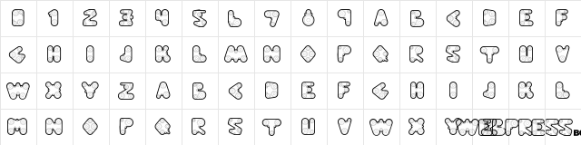 WebPressBold Regular  glyph index