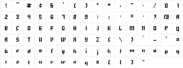 Zhang Regular  glyph index