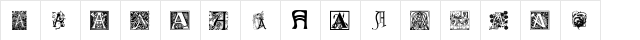 Art Nouveau Initials A Regular  glyph index