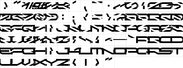 KleenBlades LDR Regular  glyph index