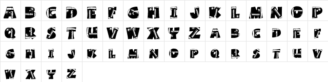 Touchdown Regular  glyph index