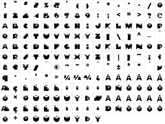 Petre Devos NF Regular  glyph index