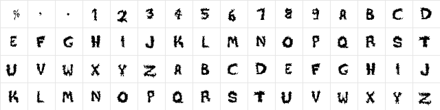 DESERT AREA-Q Regular  glyph index