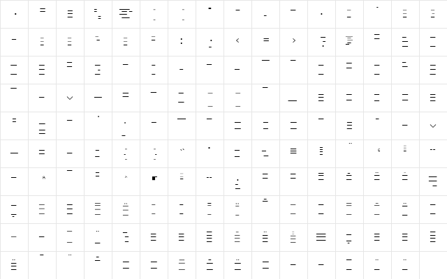 Minimum Regular  glyph index