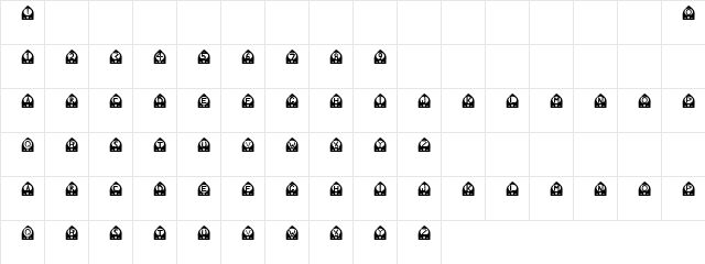 Tomb Regular  glyph index
