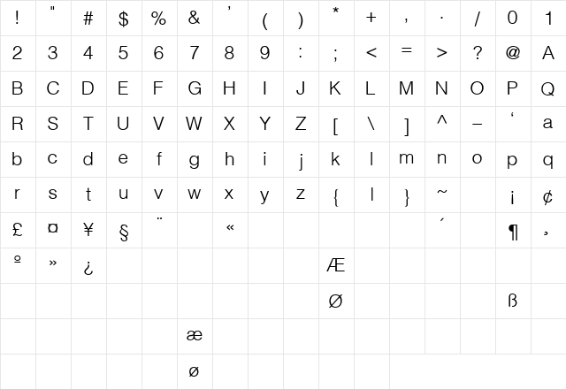 Context Light SSi Normal  glyph index