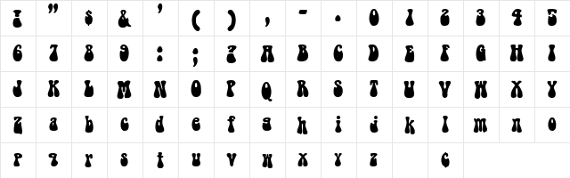Easthill Regular  glyph index
