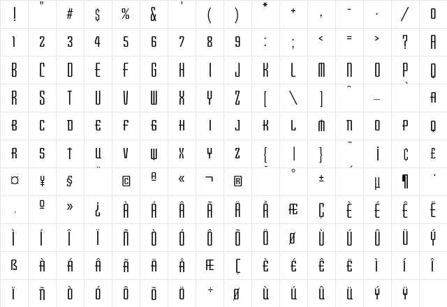 Destijl Expert  glyph index