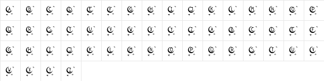 KR Twinkle Regular  glyph index
