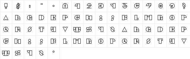 Cubik Regular  glyph index
