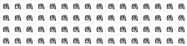 LMS Tiger Toy Regular  glyph index