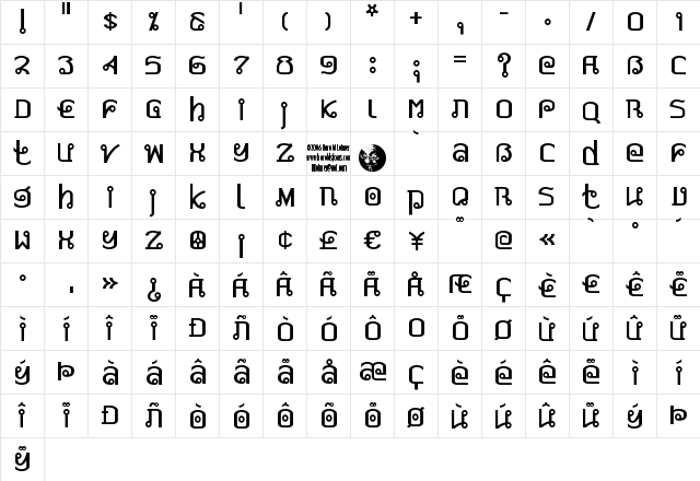 Pad Thai Regular  glyph index