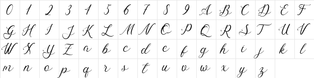 Bellasic Regular  glyph index