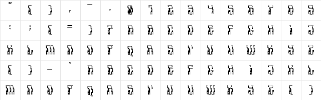 Aadavalus Normal  glyph index