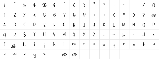 White Russian Regular  glyph index