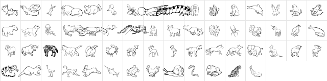 New Regular  glyph index