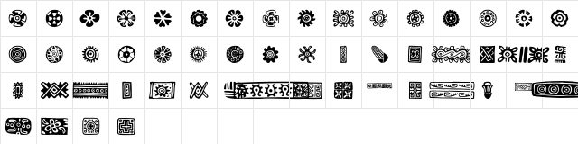 PreColumbian Ornaments One Regular  glyph index