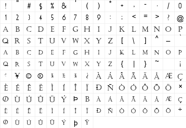 Outline 4 Normal  glyph index