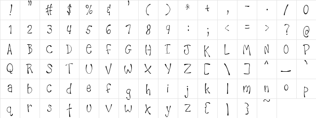 PC Leere` Regular  glyph index