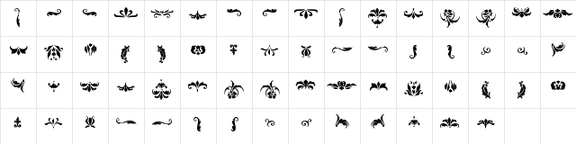 Damask Dings1 Regular  glyph index