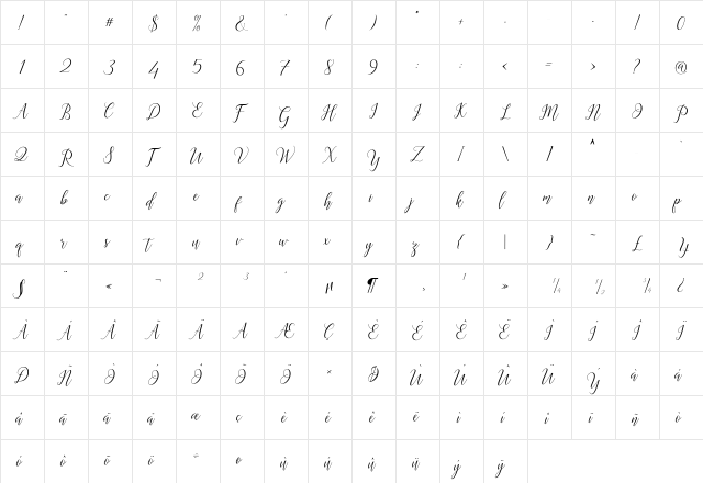 Astereiska Regular  glyph index
