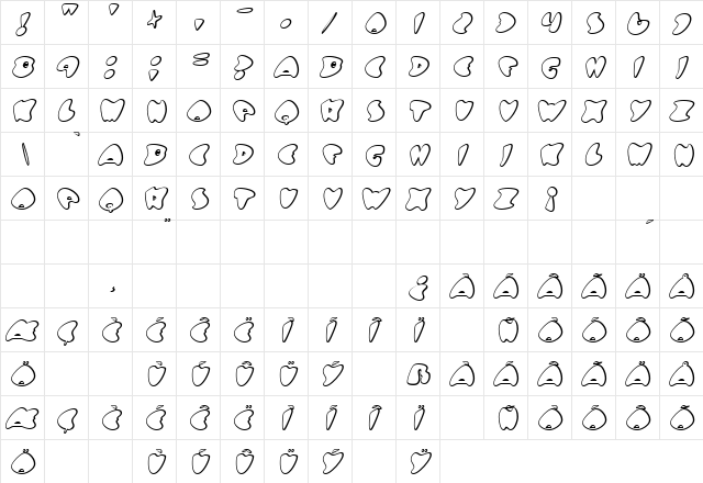 Got No Heart Regular  glyph index