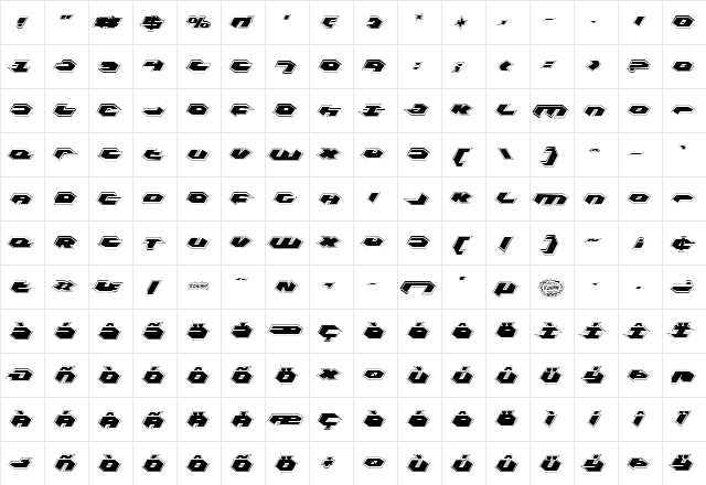 Kubrick Pro Condensed Condensed  glyph index