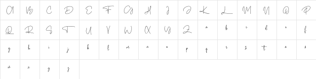 Qurtsign FREE Regular  glyph index