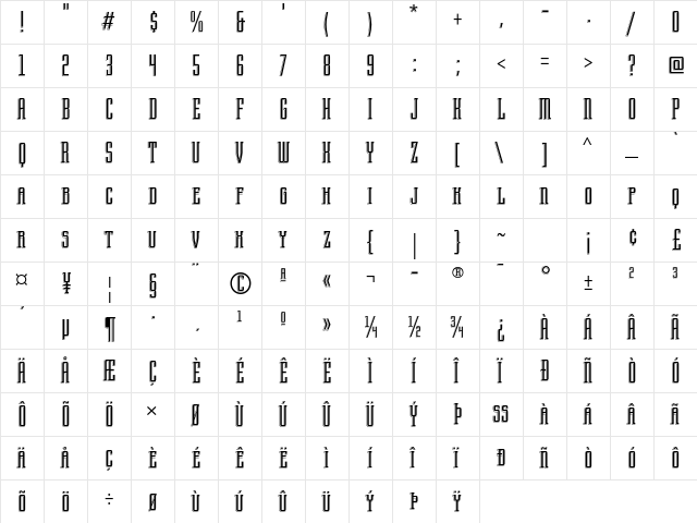 Arecibo ITC Std Regular  glyph index