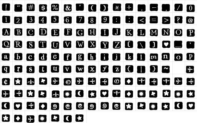 2Peas Flea Market Block Irreg Regular  glyph index