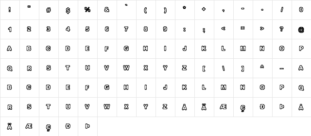 Izolation Regular  glyph index