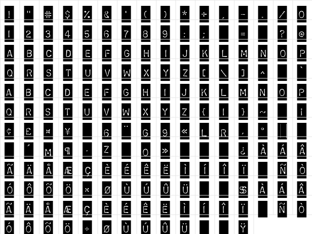 ChromosomeReversed Light  glyph index