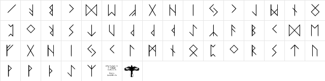Elder Futhark Regular  glyph index