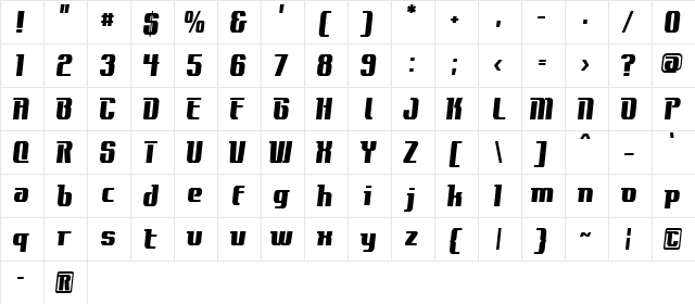 Contact ExtraBold  glyph index