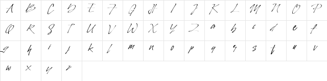 PinSign Regular  glyph index