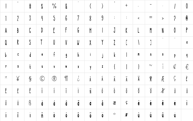 NEW DIVIDE Regular  glyph index