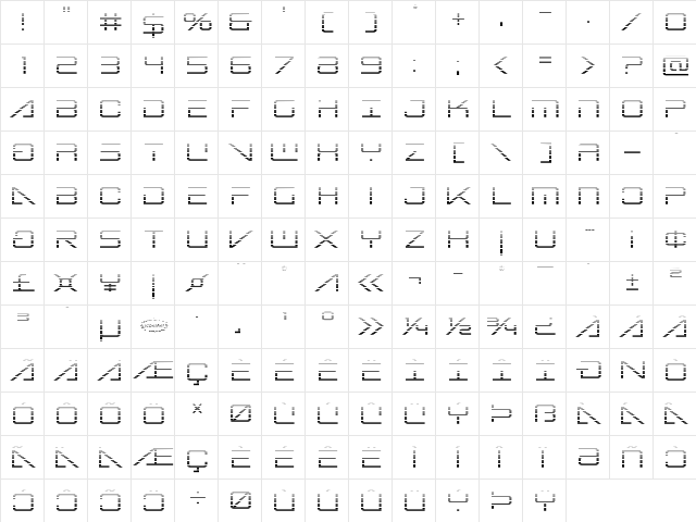 Banshee Pilot Gradient Regular  glyph index