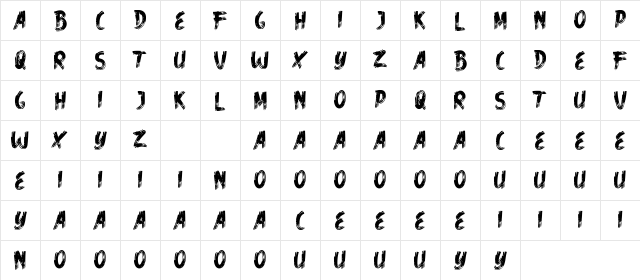 Rashean Demo Regular  glyph index