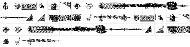 old ornaments Regular  glyph index