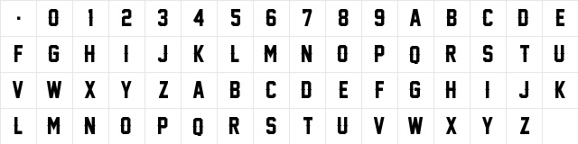 Legend M54 Regular  glyph index