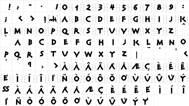 AIClassiCapsF Regular  glyph index