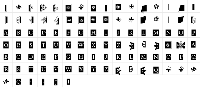 RequiemOrnaments HTF-Text  glyph index