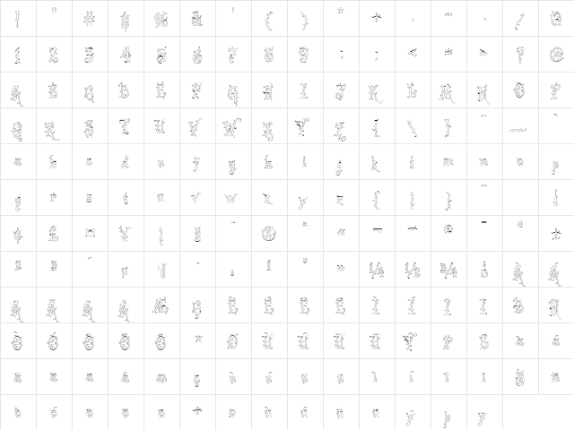 Tarzana Regular  glyph index