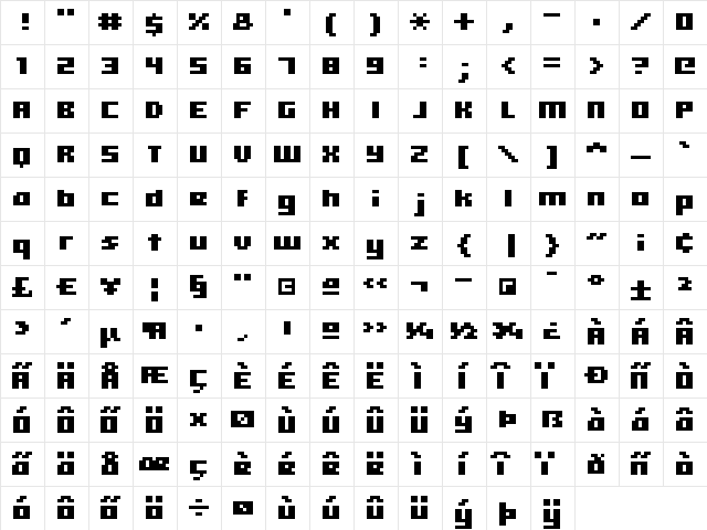 hooge 05_65 Regular  glyph index