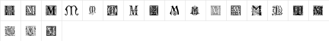 Ornamental Initials M Regular  glyph index