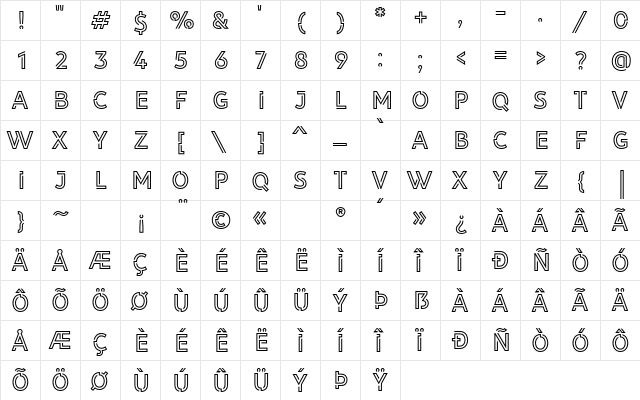 LIBRARY 3 AM Regular  glyph index