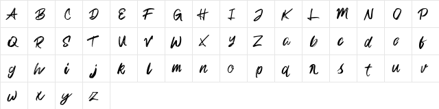 Rampage Kid Regular  glyph index